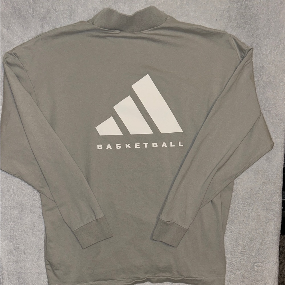 Adidas Men's Long Sleeve Gray Tee
